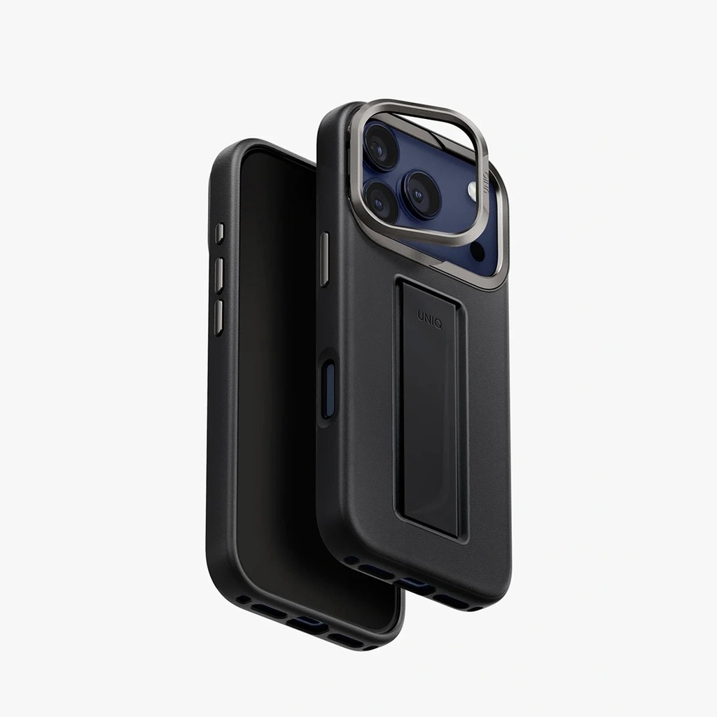 UNIQ HYBRID IPHONE 17 PRO HELDRO PRO MAGCLICK WITH CAMERA STAND - DALLAS BLACK