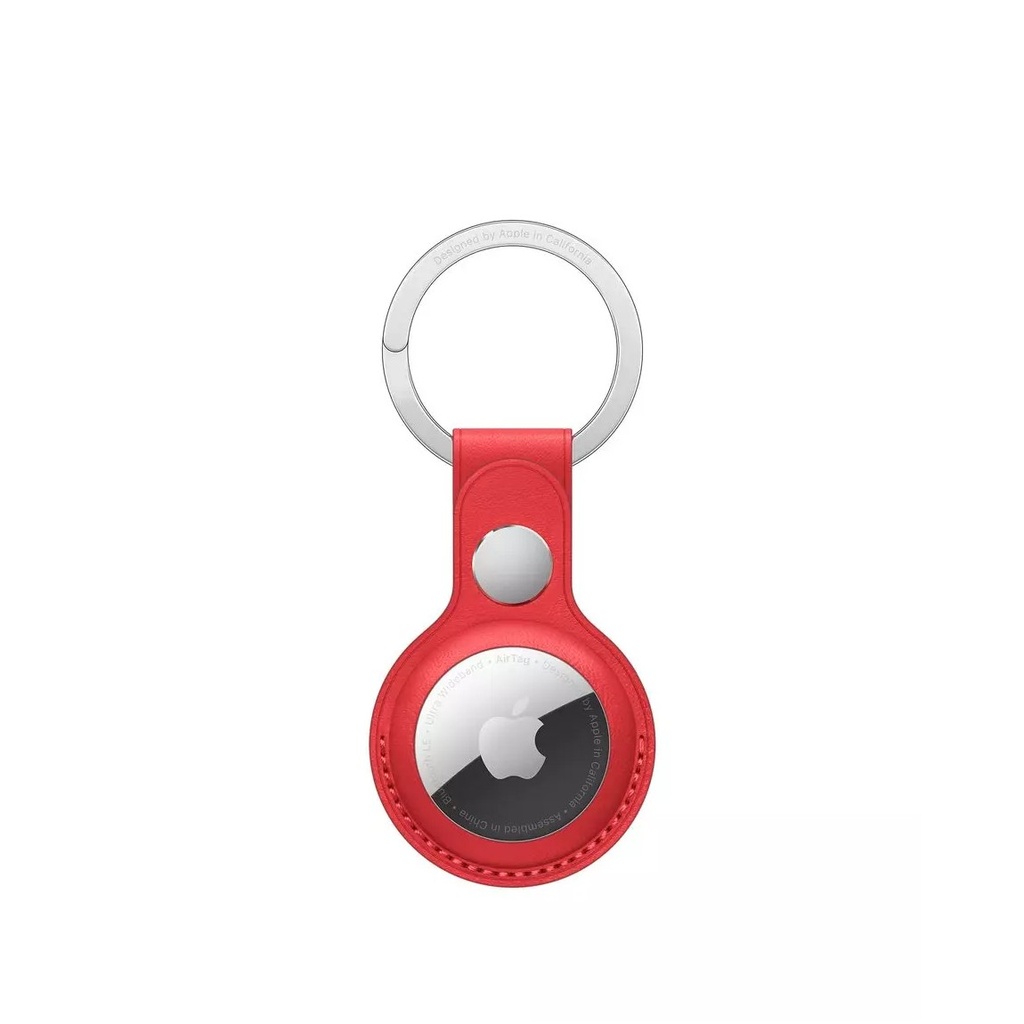 Wiwu Leather Key Ring Airtag Anahtarlk Red