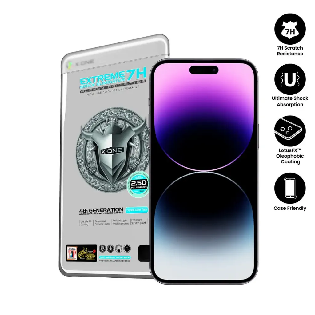 X.One® 2.5D Full Cover 4Th Generation Extrem Shock Eilminator iPhone 15 Pro Max