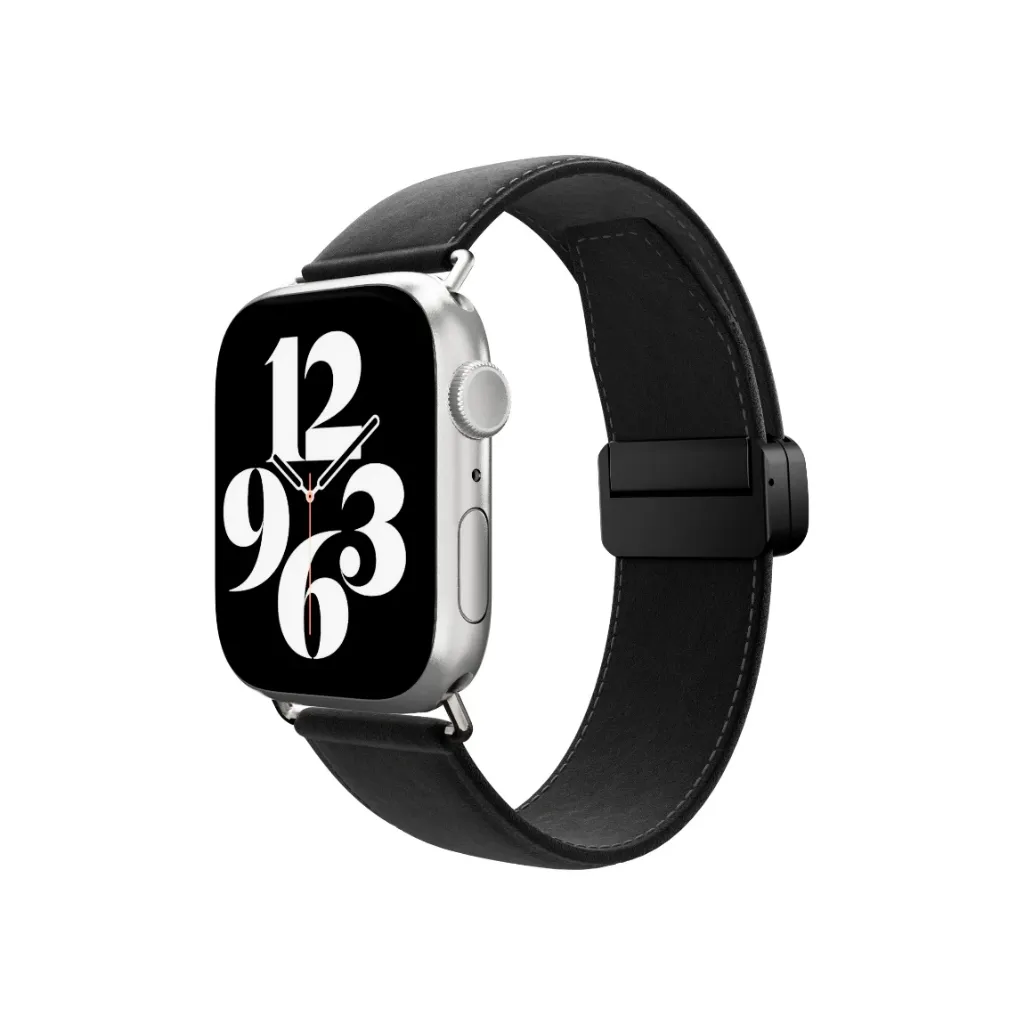 SwitchEasy Classic Genuine Leather Apple Watch Band 44/45/46/49mm -Black