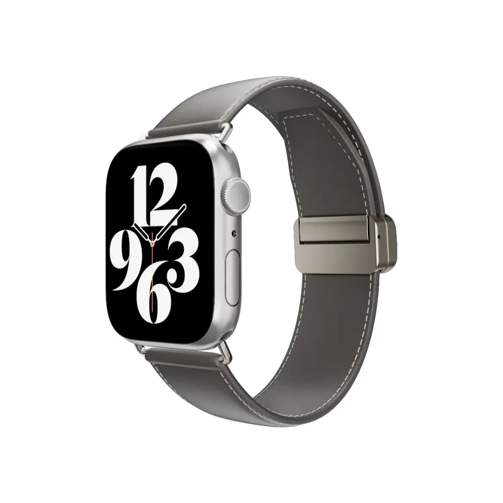 SwitchEasy Classic Genuine Leather Apple Watch Band 44/45/46/49mm -Gray