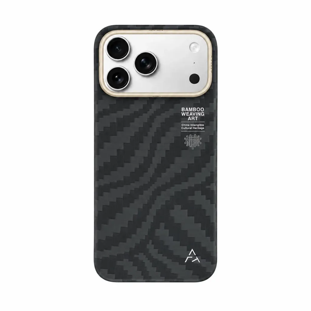 AIRITY EASTERN BAMBOO SHADOW Case for iPhone 18 Pro Max - Black Weave Pattern