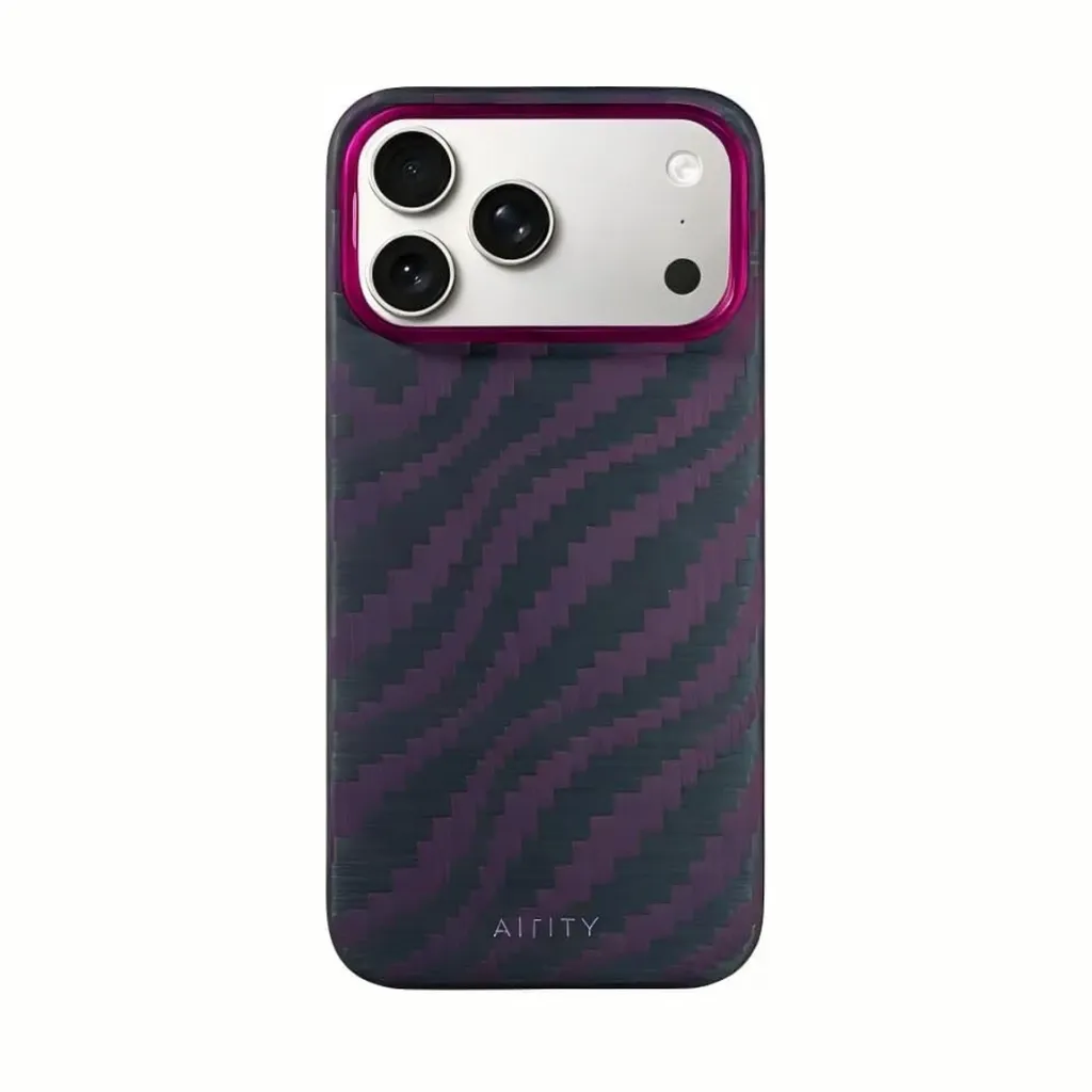 AIRITY EASTERN BAMBOO SHADOW Case for iPhone 18 Pro Max - Purple Weave Pattern