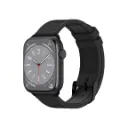 SwitchEasy Hybrid Silicone-Leather Apple Watch Band- 44/45/46/49mm -Black