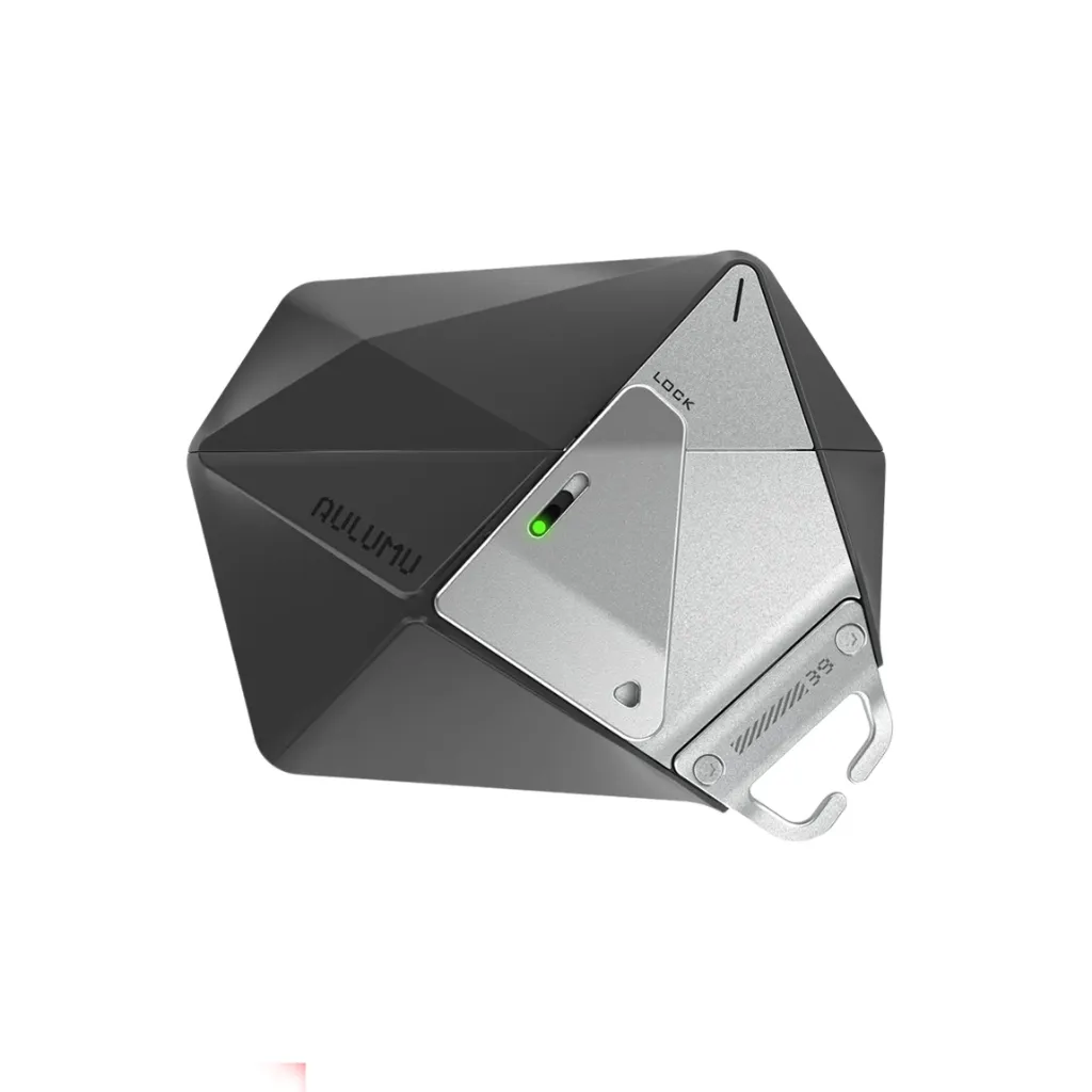 Aulumu A39 Geometric Case for AirPods Pro 3 | Lock & Lanyard - Black