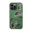 Lacoste Hard Case Liquid Silicone / Microfiber Allover Pattern Compatible with iPhone 14 Pro Max - Green
