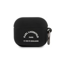 Karl Lagerfeld Silicone Case For AirPods 3rd Generation With White Rsg Logo - Black