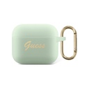 Guess Silicone Printed Script Case with Ring for Airpods 3 - Green