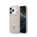 Guess for iPhone 17 Pro Case PU Leather Case with Classic & Strass Logo - pink