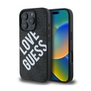 GUESS iPhone 16 Pro Max - PU Leather Hard Case MagSafe Compatible 4G Collection Big Love Guess Logo - Black