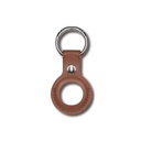 Devia Leather Secure Holder with Key Ring for AirTag – Brown