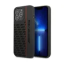 AMG Liquid Silicone Case With Carbon Pattern For iPhone 14 Pro Max - Black