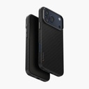 UNIQ KEVA EDGE GENUINE ARAMID FIBER CASE IPHONE 17 PRO MAX - CARBON BLACK